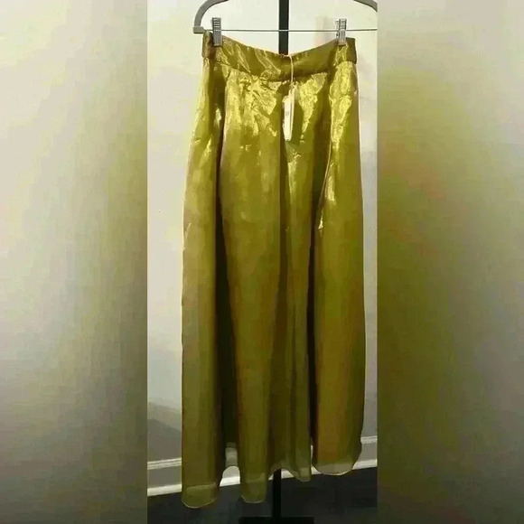 NWT LETMEBE Metallic Gold Maxi Skirt. Size S - Picture 1 of 5